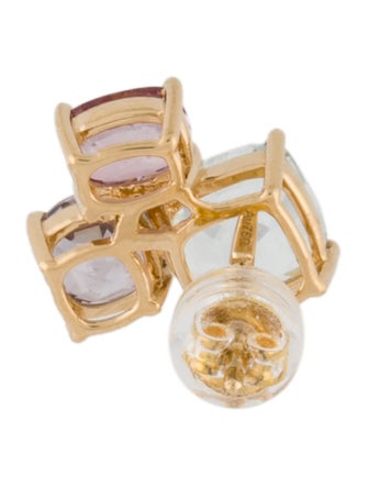 Earrings 18K 2.91ctw Spinel Cluster Single Stud Earring