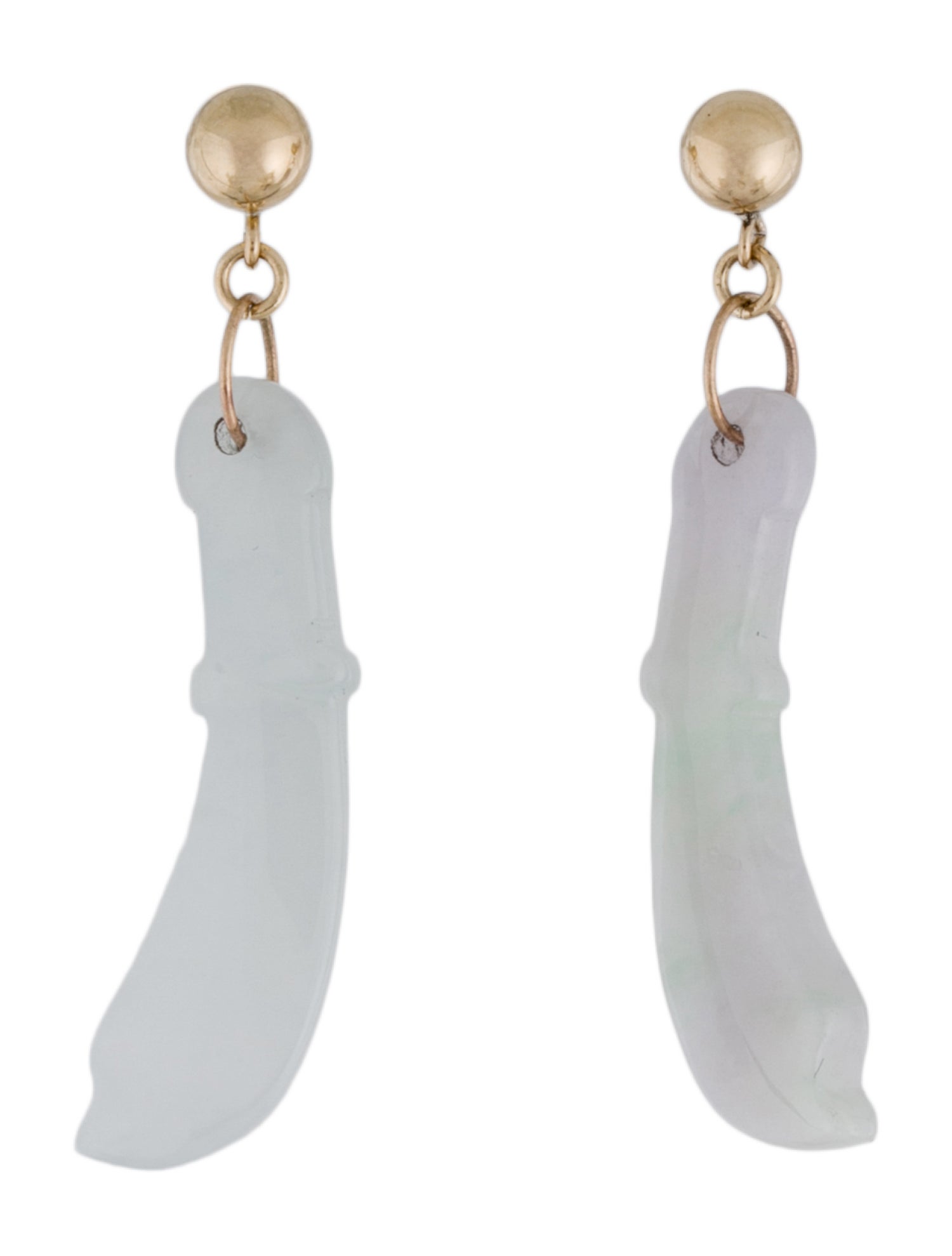 Earrings 14K Jadeite Sword Drop Earrings