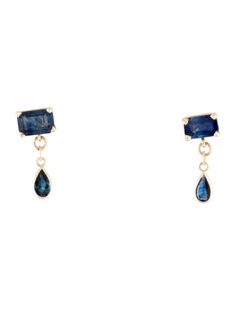 Earrings 14K 1.42ctw Sapphire Drop Earrings