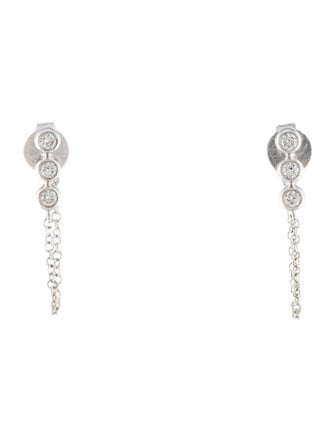 Earrings 14K Diamond Chain Drop