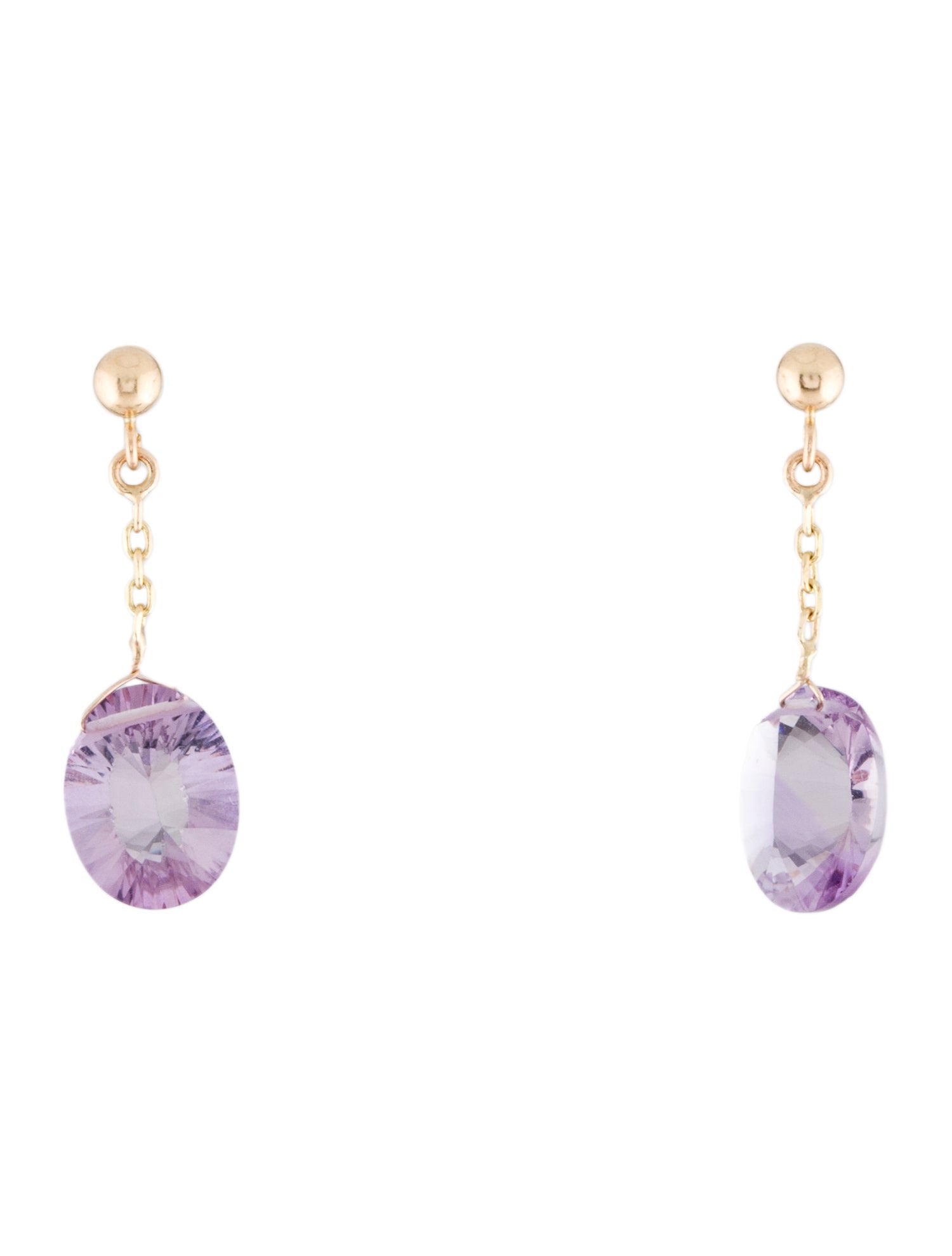 Earrings 14K Amethyst Drop Earrings