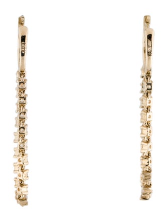 Earrings 14K Diamond Huggie Chian Drop