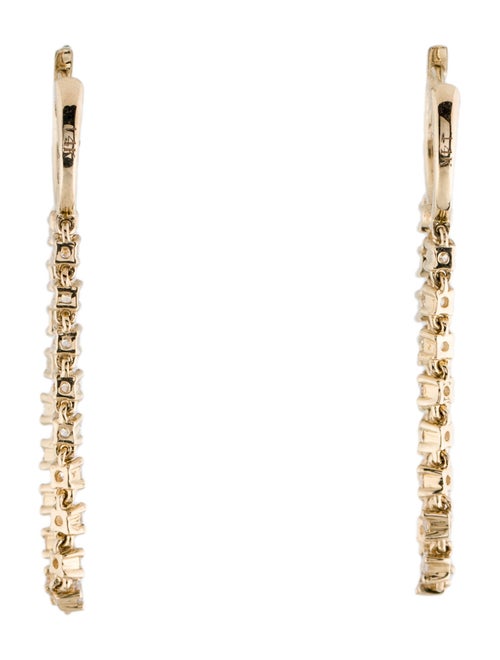 Earrings 14K Diamond Huggie Chian Drop