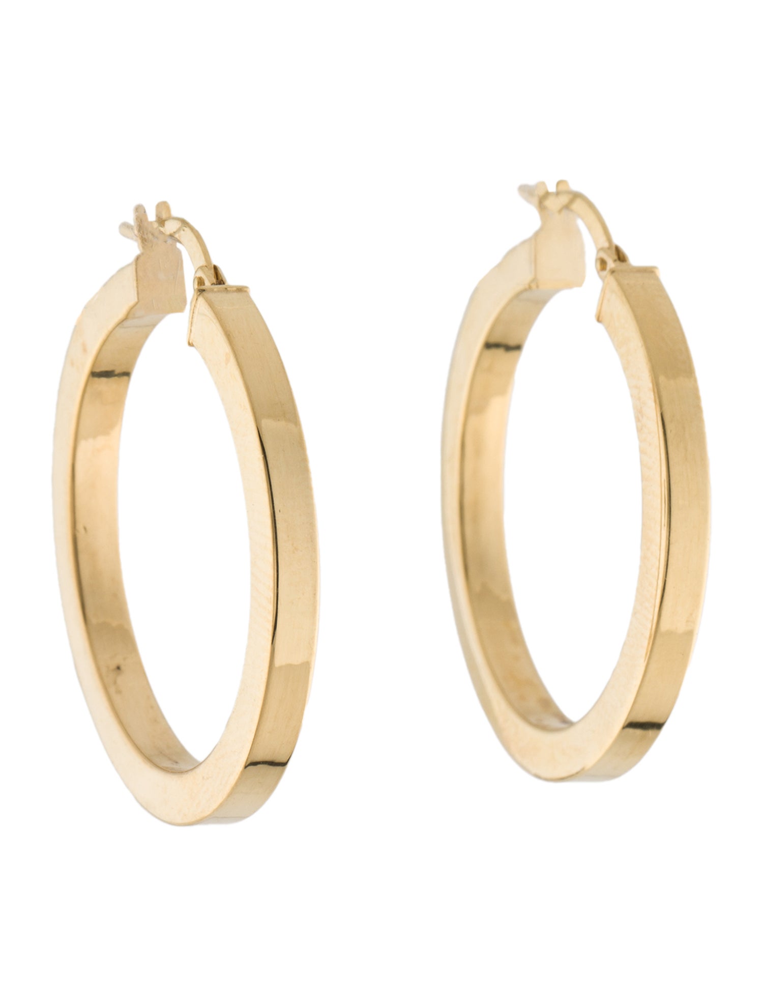 Earrings 14K Hollow Medium Hoop Earrings