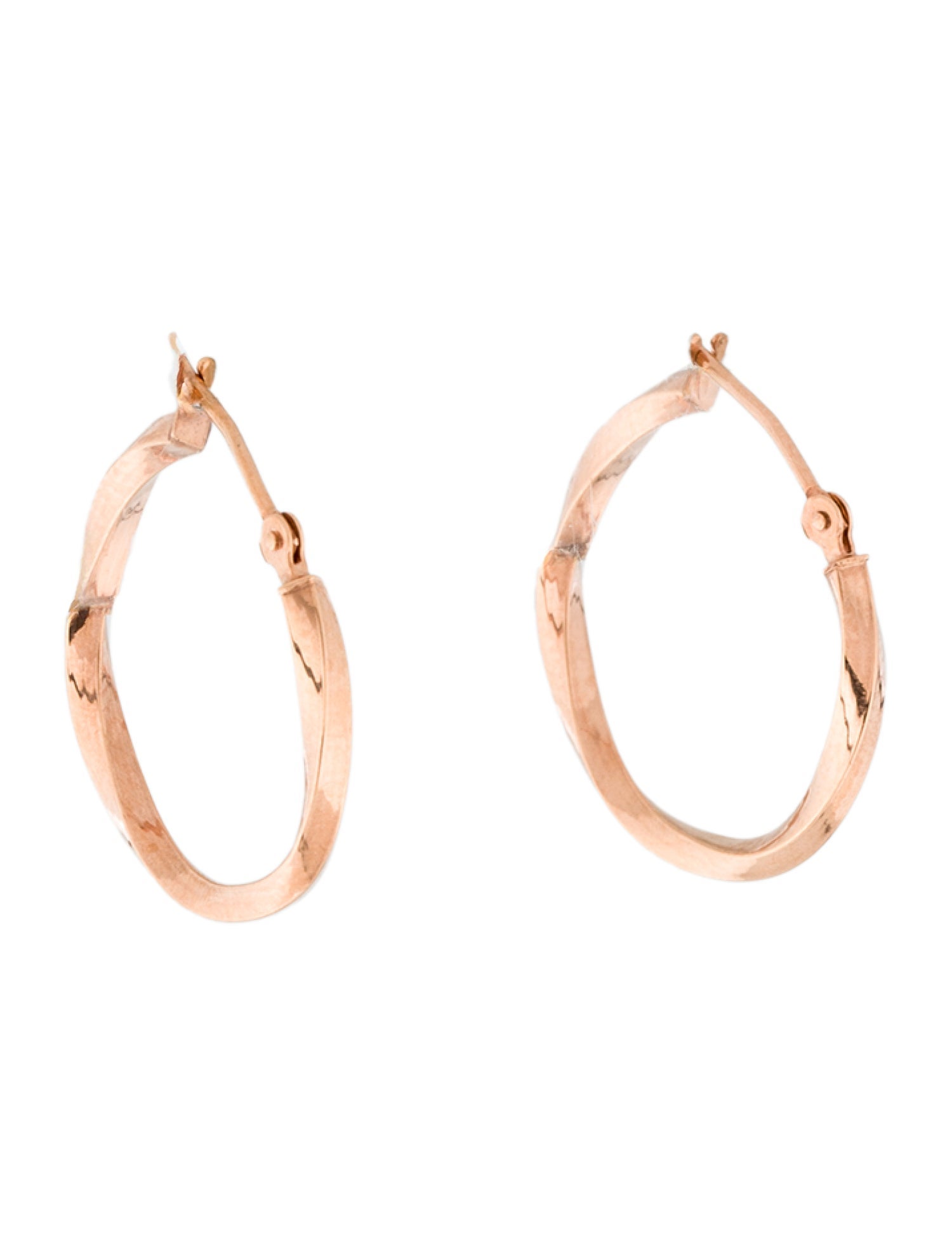 Earrings 14K Twist Hoop Earrings