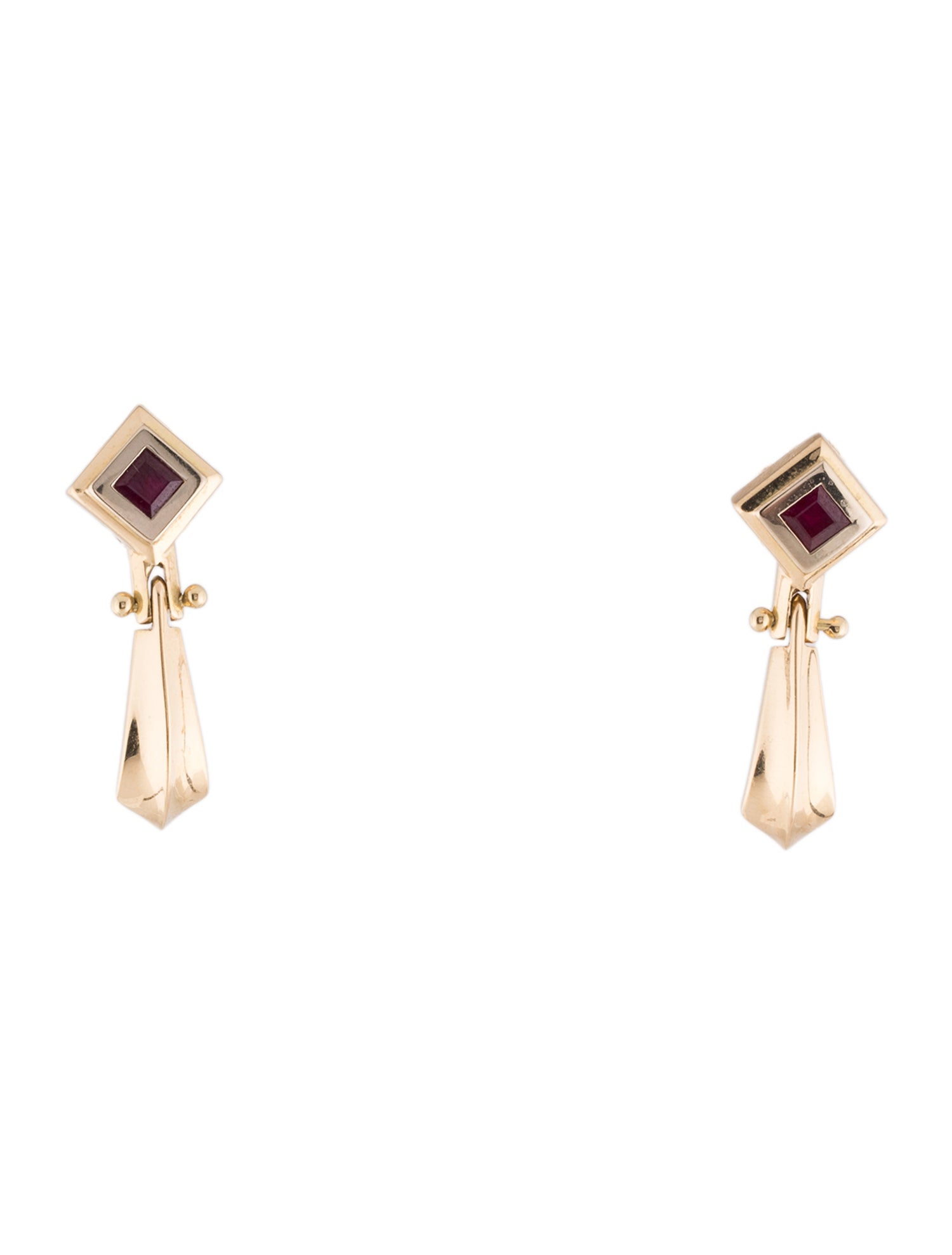 Earrings 18K Ruby Drop