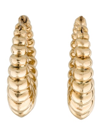 Earrings 14K Scalloped Hoop Earrings