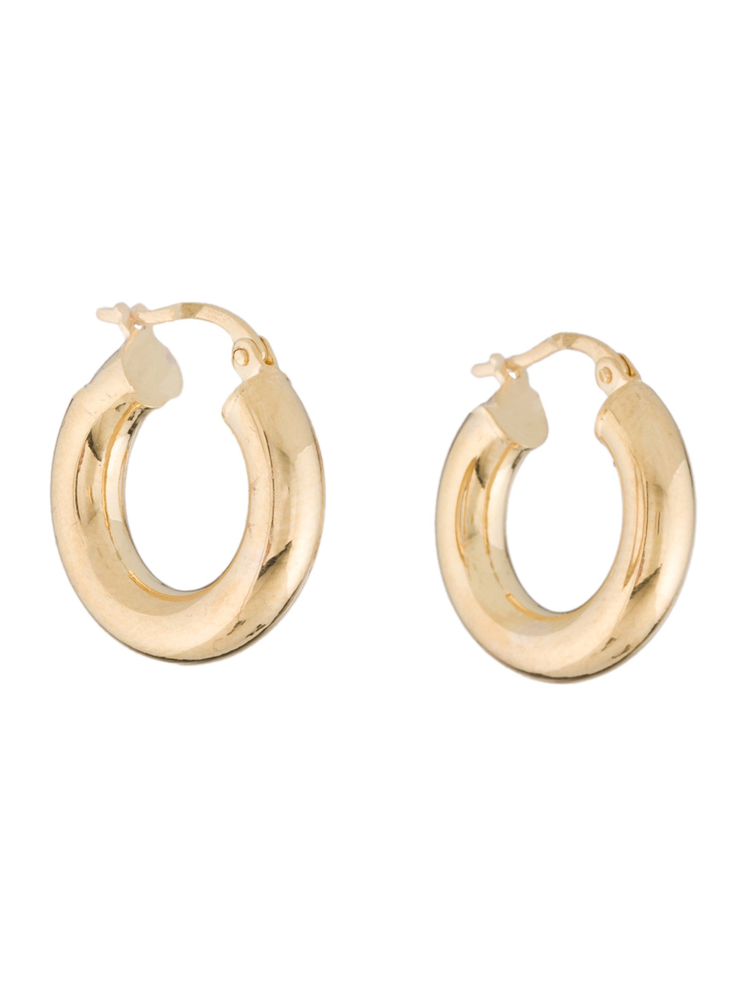 Earrings 14K Round Tube Hoop Earrings w/ Tags