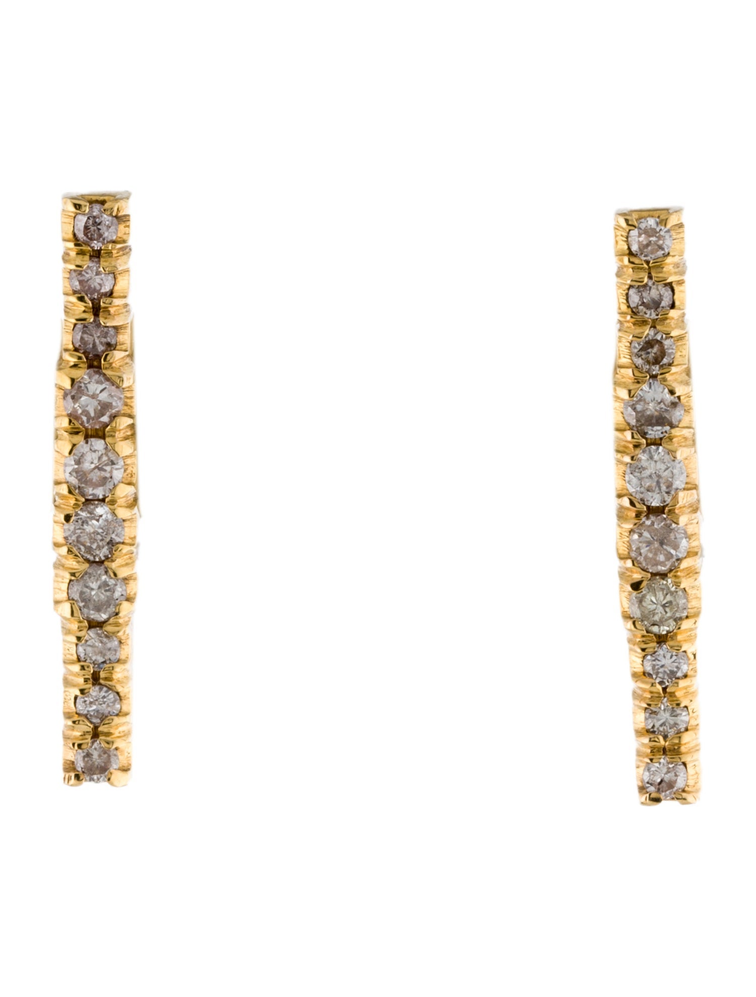 Earrings 14K Diamond Bar Stud Earrings