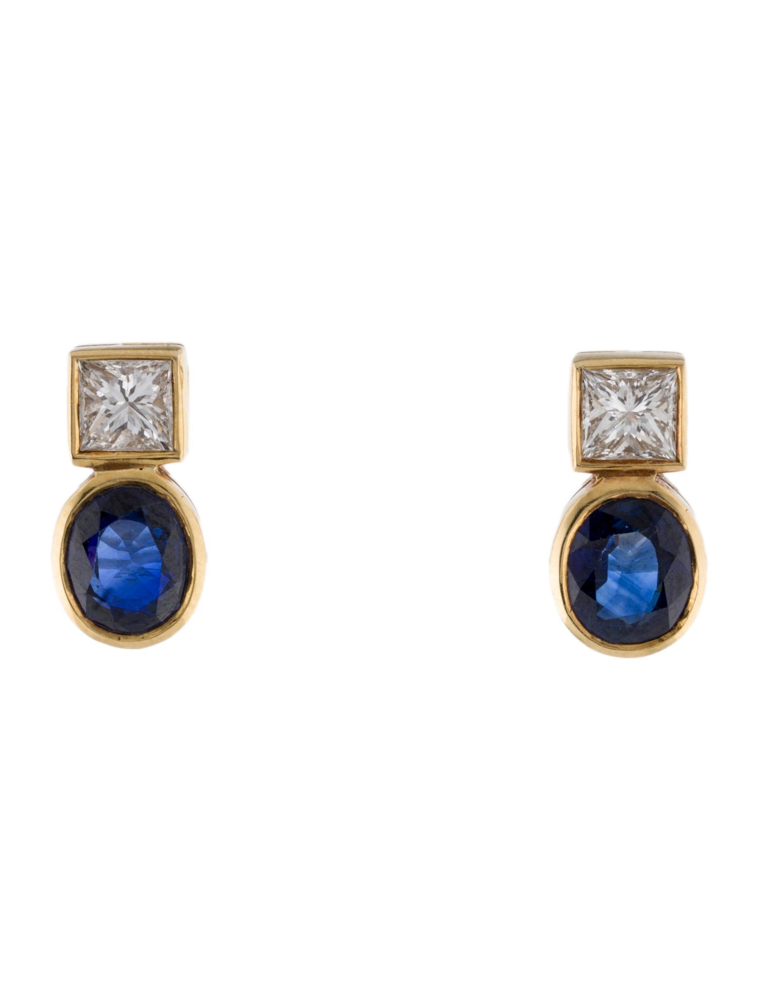 Earrings 18K 2.42ctw Sapphire & Diamond Drop Earrings
