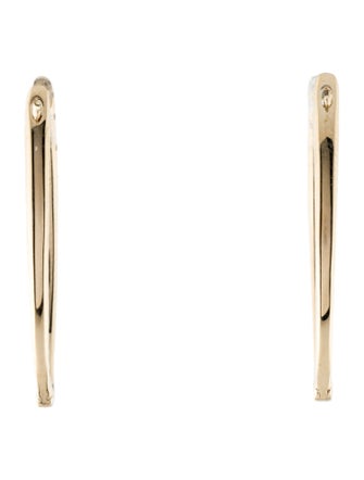 Earrings 14K Diamond Marquise Hoop Earrings