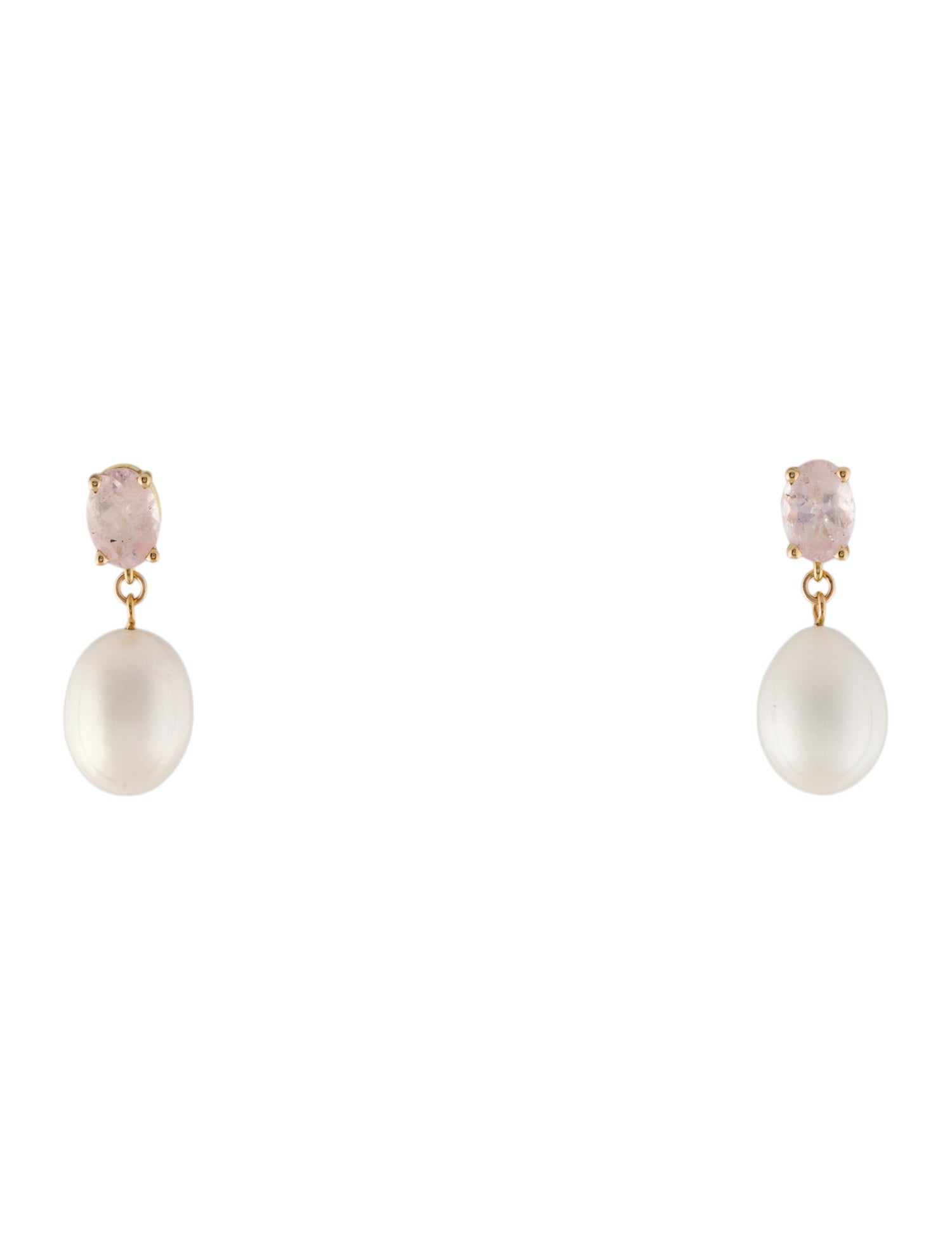 Earrings 18K Pearl & Morganite Drop Earrings