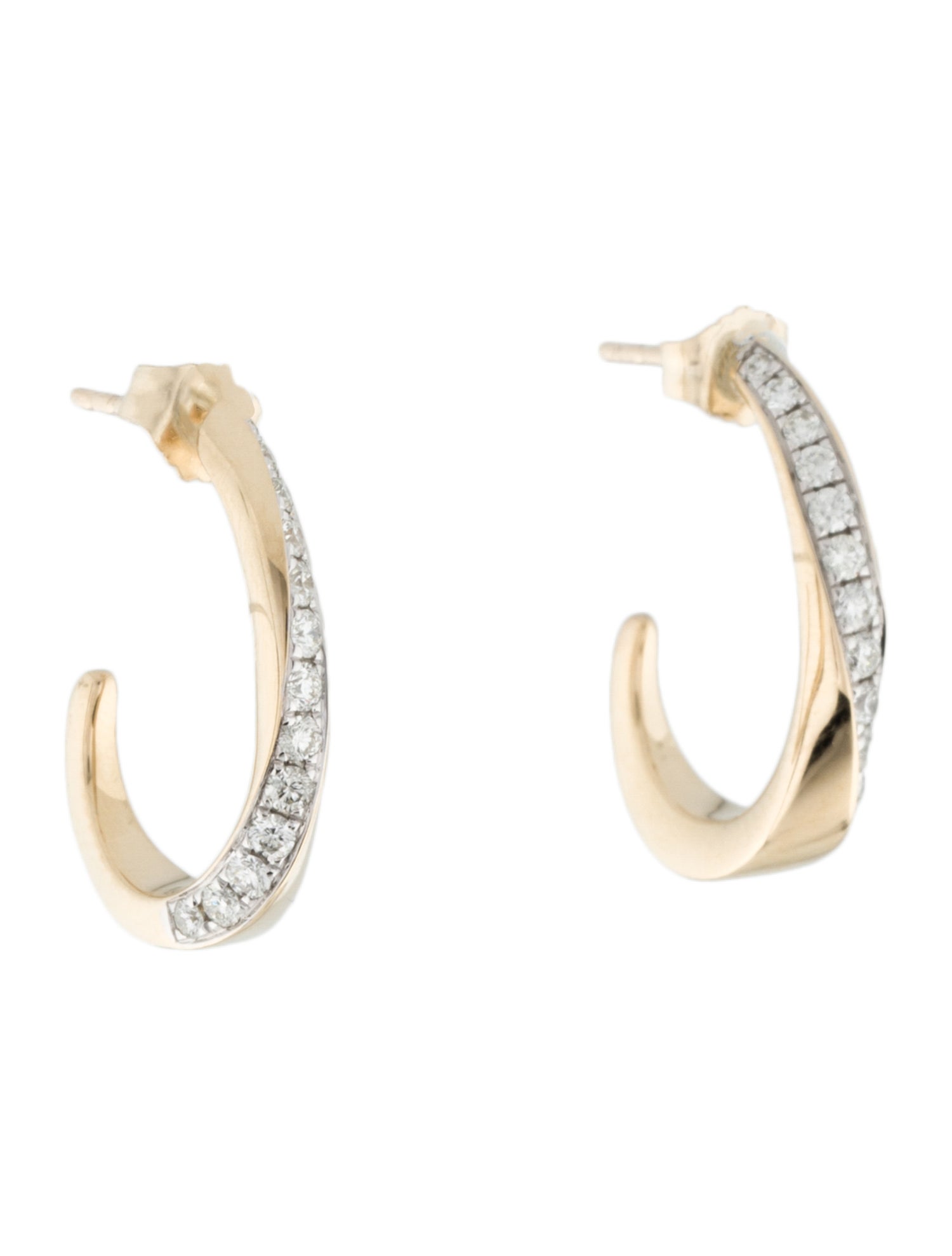 Earrings 14K Diamond Hoop Earrings