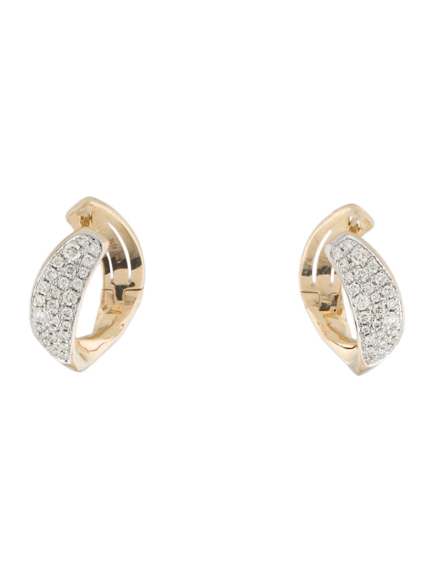 Earrings 14K Diamond Hoop Earrings