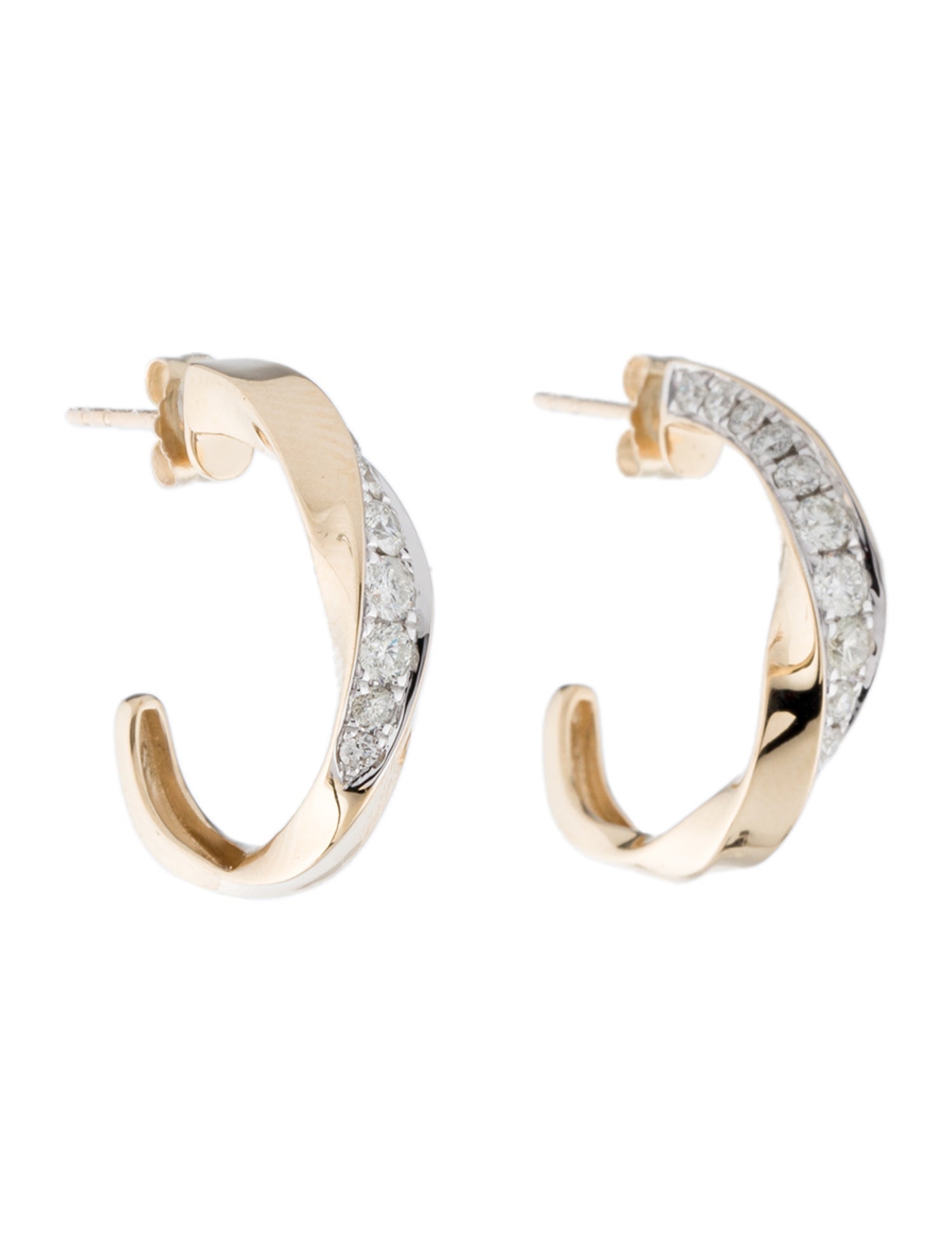 Earrings 14K Diamond Hoop Earrings