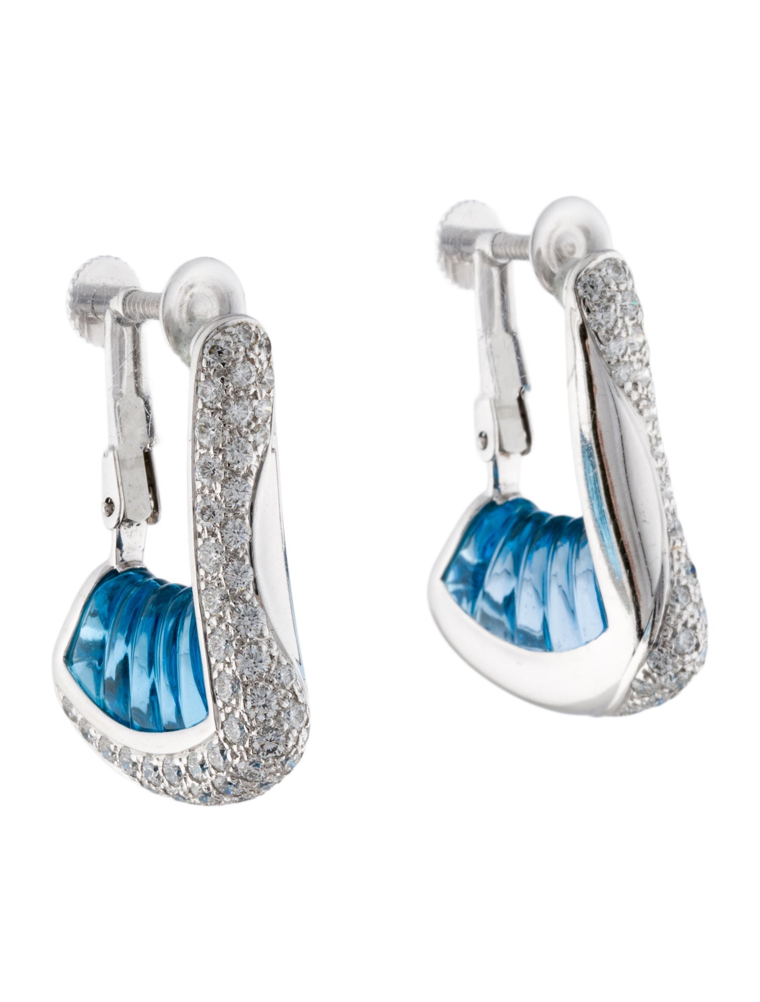 Earrings 18K Topaz & Diamond Clip-On