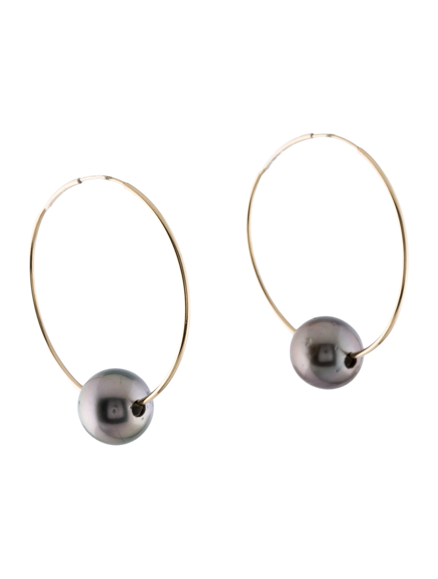 Earrings 14K Pearl Hoop