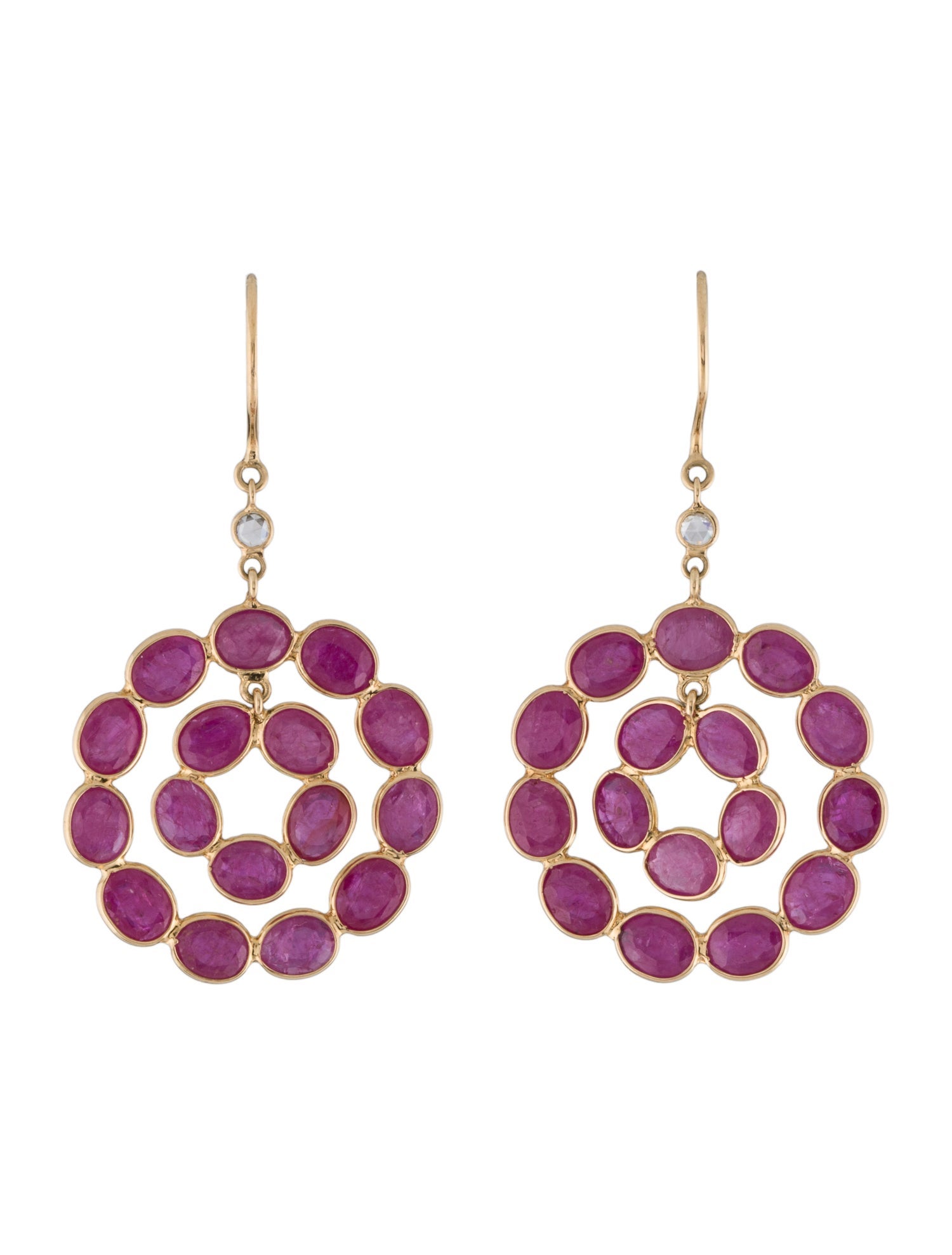 Earrings 18K 12.35ctw Ruby & Diamond Drop Earrings