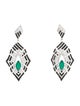 Hueb 18K 2.80ctw Emerald, Spinel & Diamond Labyrinth Drop Earrings