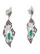 Hueb 18K 2.80ctw Emerald, Spinel & Diamond Labyrinth Drop Earrings