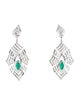 Hueb 18K 2.80ctw Emerald, Spinel & Diamond Labyrinth Drop Earrings