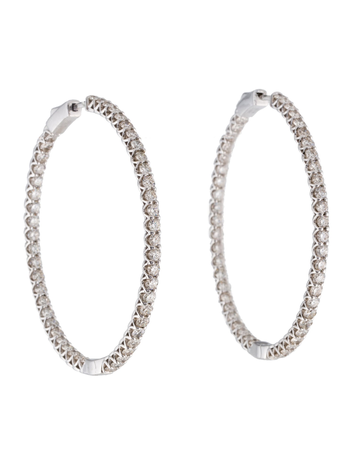 Earrings 14K 5.00ctw Diamond Inside-Out Hoop Earrings