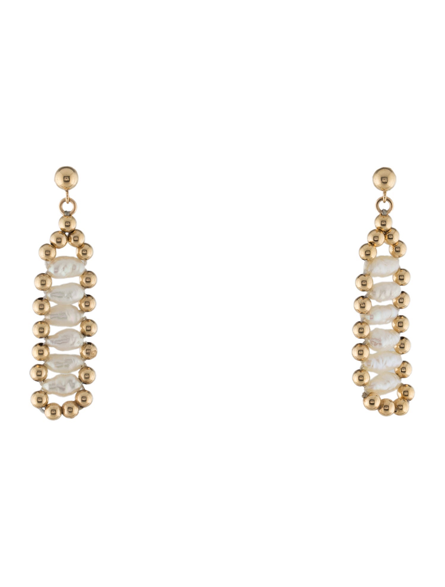 Earrings 14K Pearl & Bead Drop