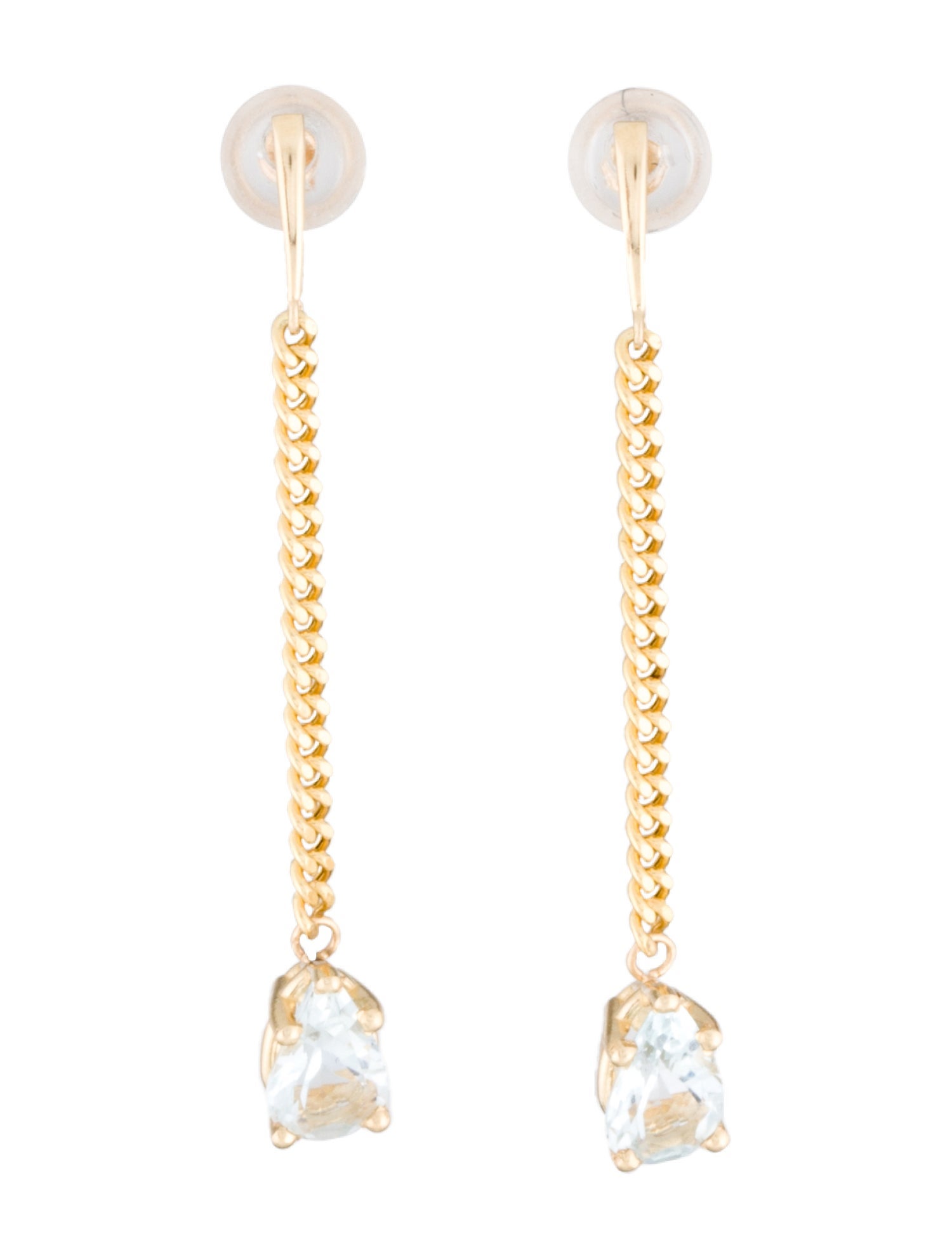 Earrings 14K 1.34ctw Aquamaring Drop Earrings