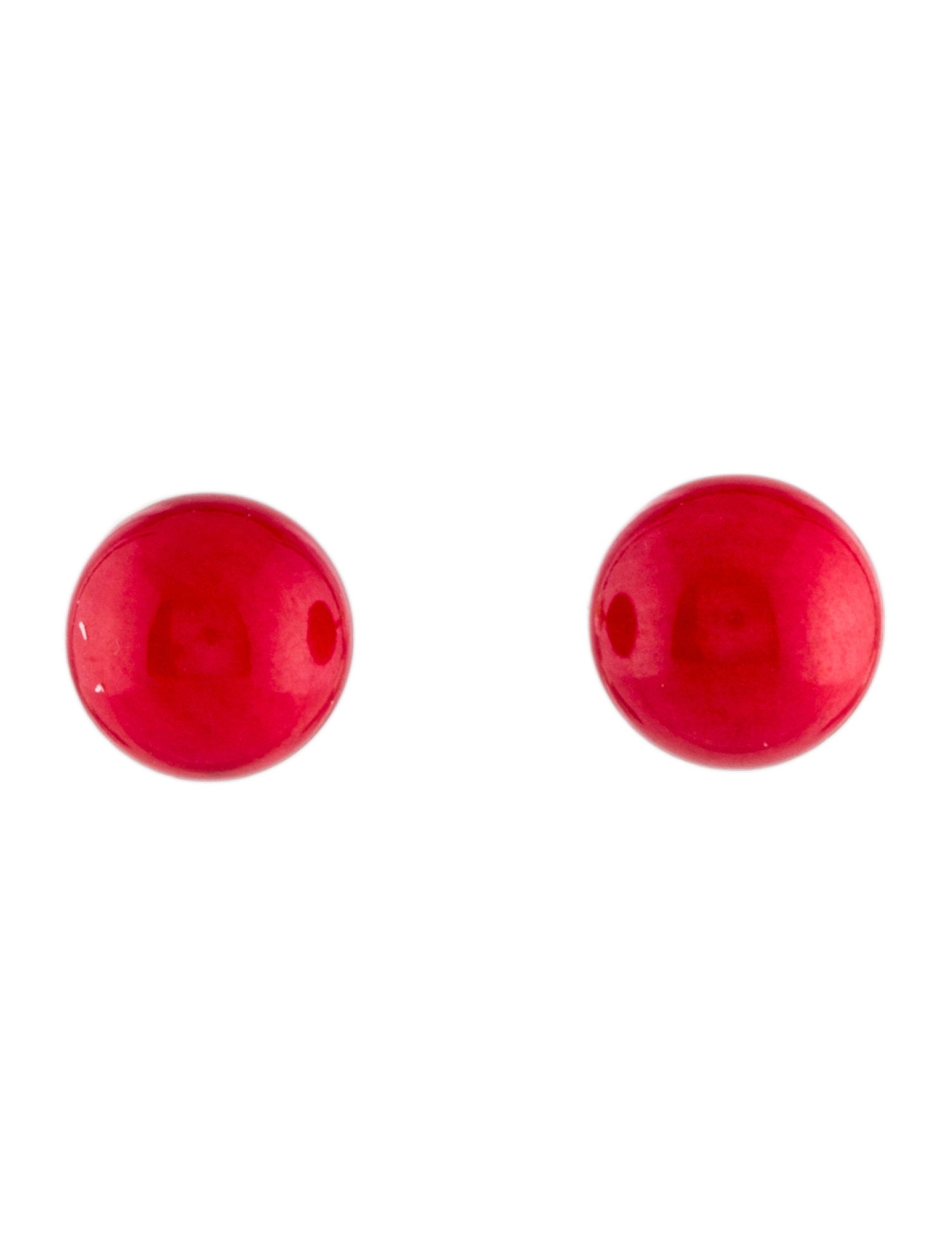 Earrings 18K Dyed Coral Stud Earrings