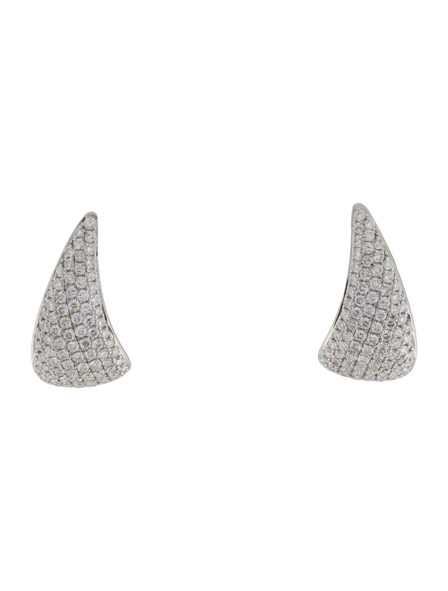 Earrings 14K 1.90ctw Diamond Pave Teardrop