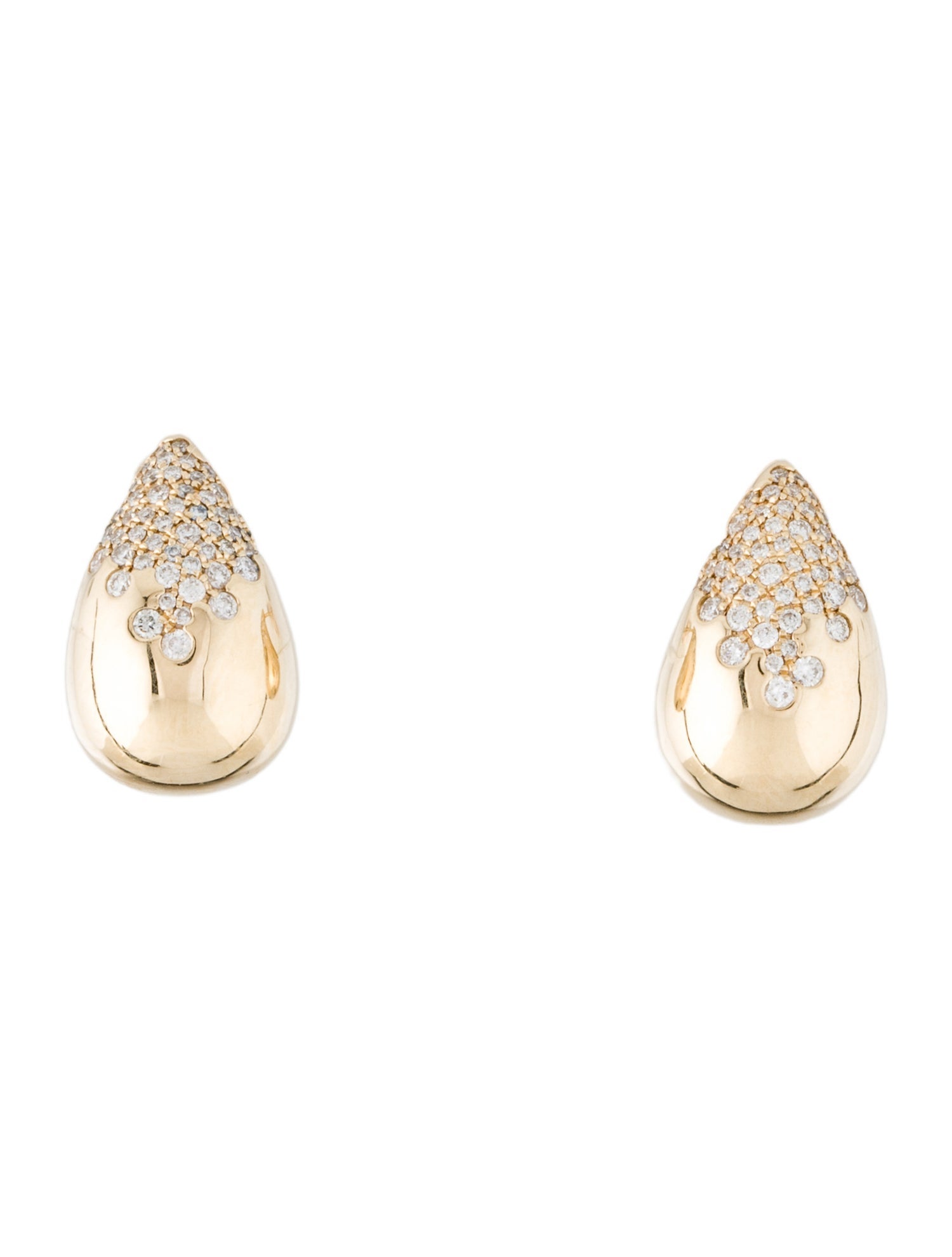 Earrings 14K Diamond Raindrop Stud Earrings