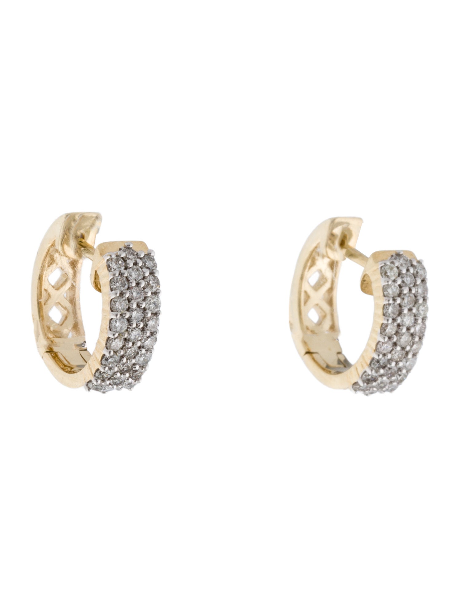 Earrings 14K Diamond Huggie Earrings
