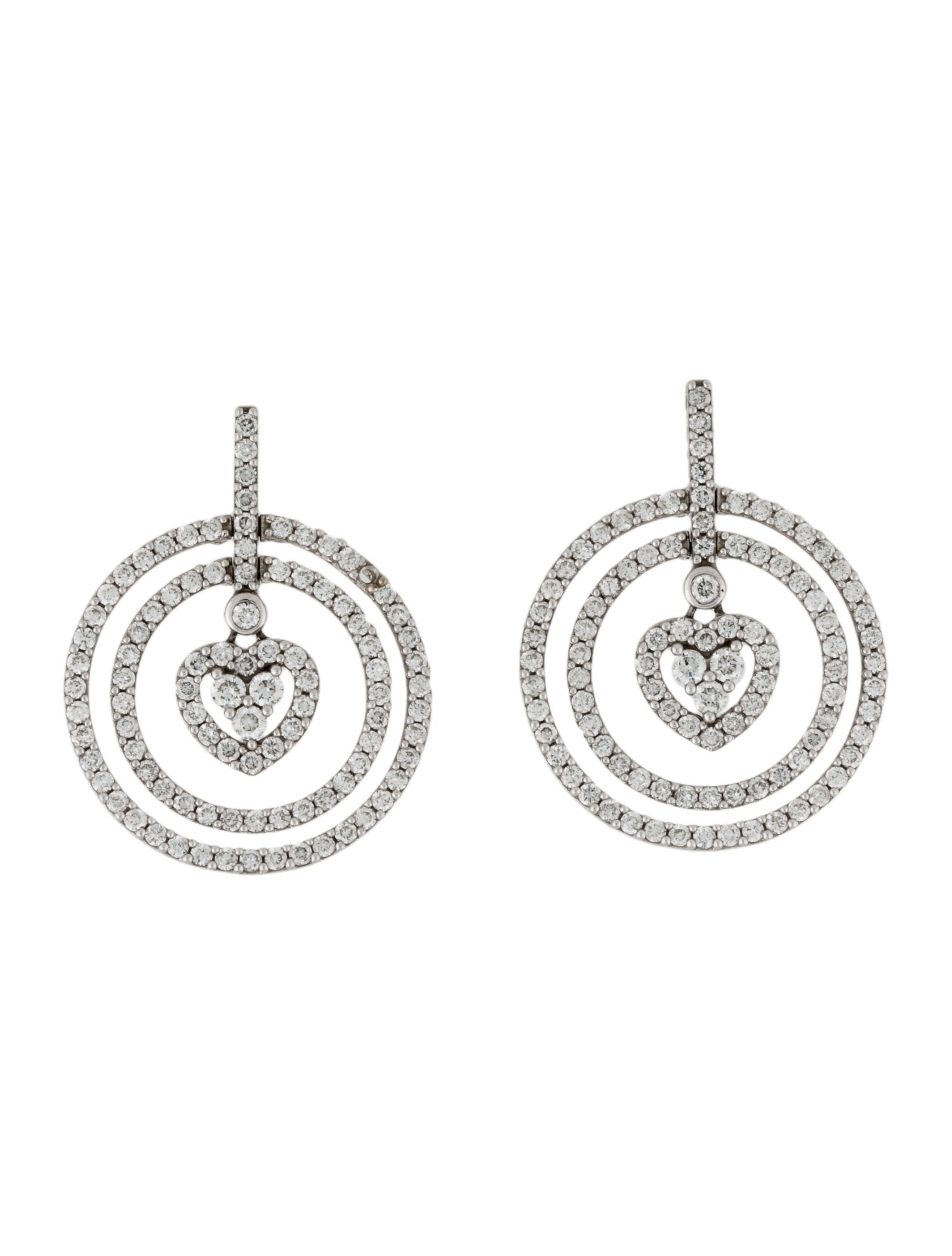 Earrings 14K 1.75ctw Diamond Heart Drop