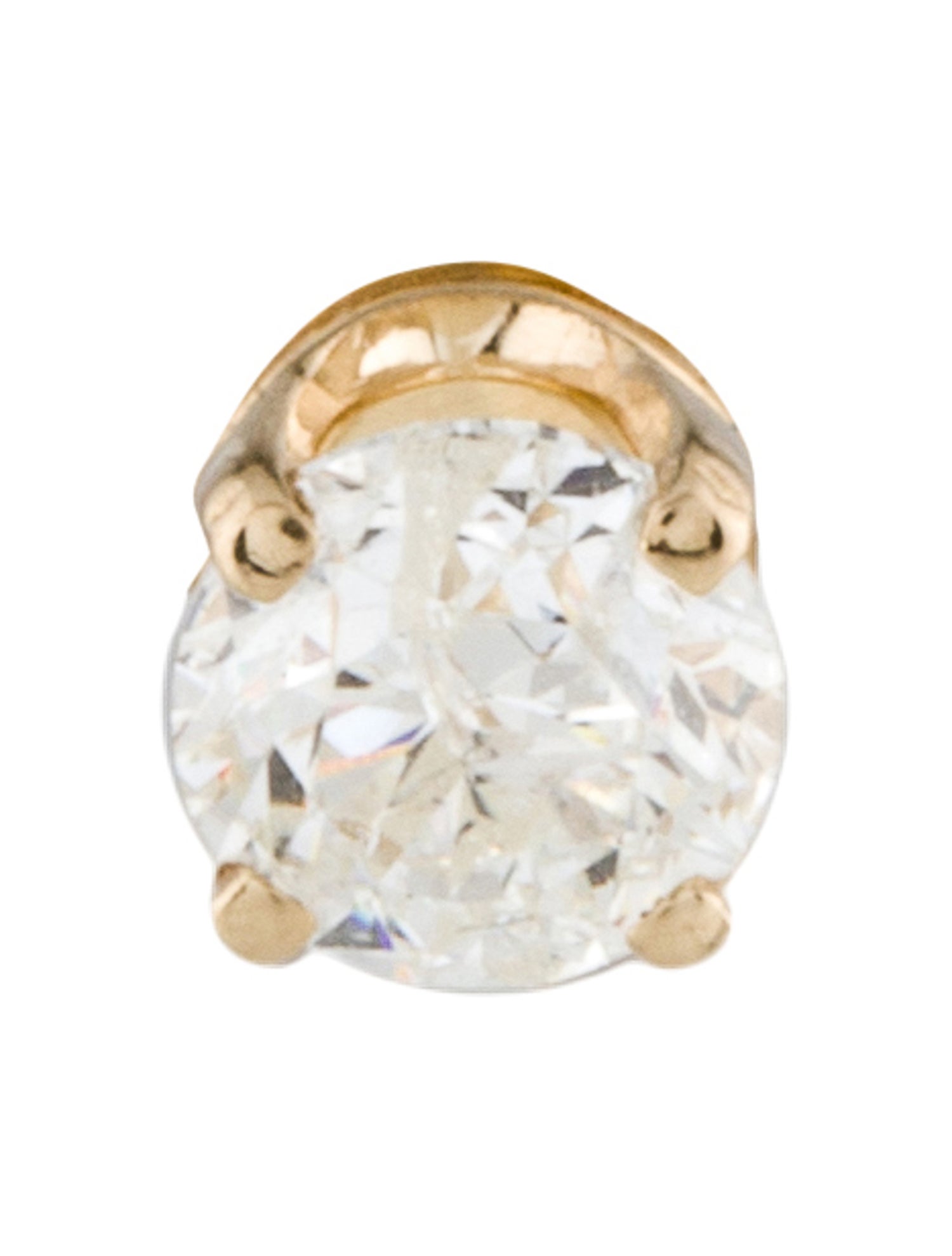 Earrings 14K Diamond Solitaire Single Stud Earring