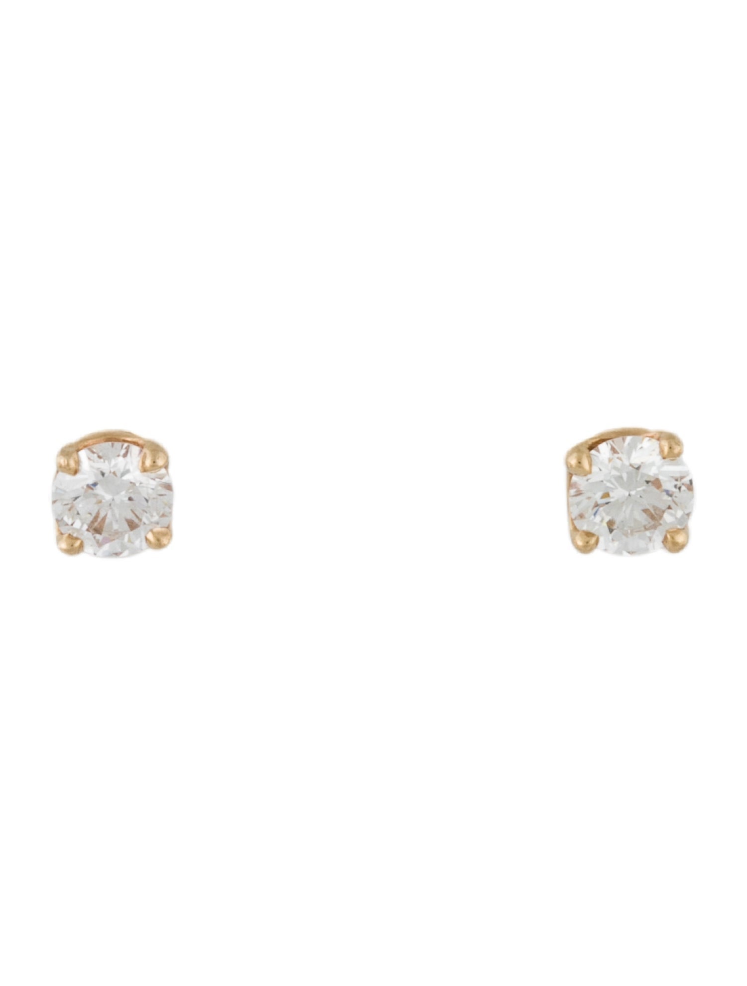 Earrings 14K Diamond Solitaire Stud Earrings