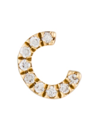 Earrings 18K Diamond Initial 'C' Single Stud Earring