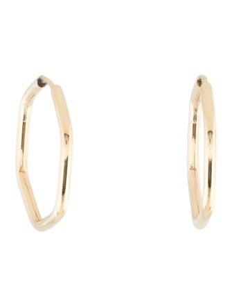 Earrings 14K Endless Hexagon Hoop