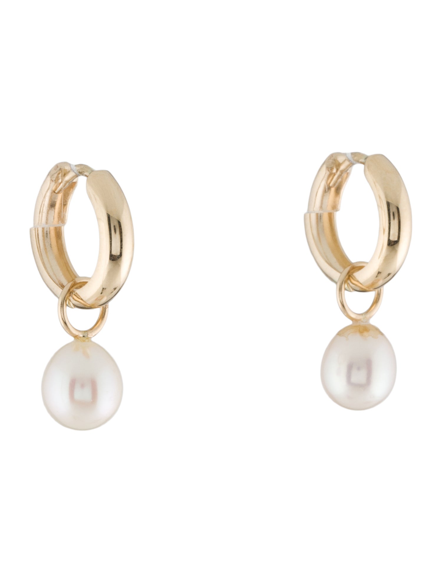 Earrings 14K Huggie Pearl Drop