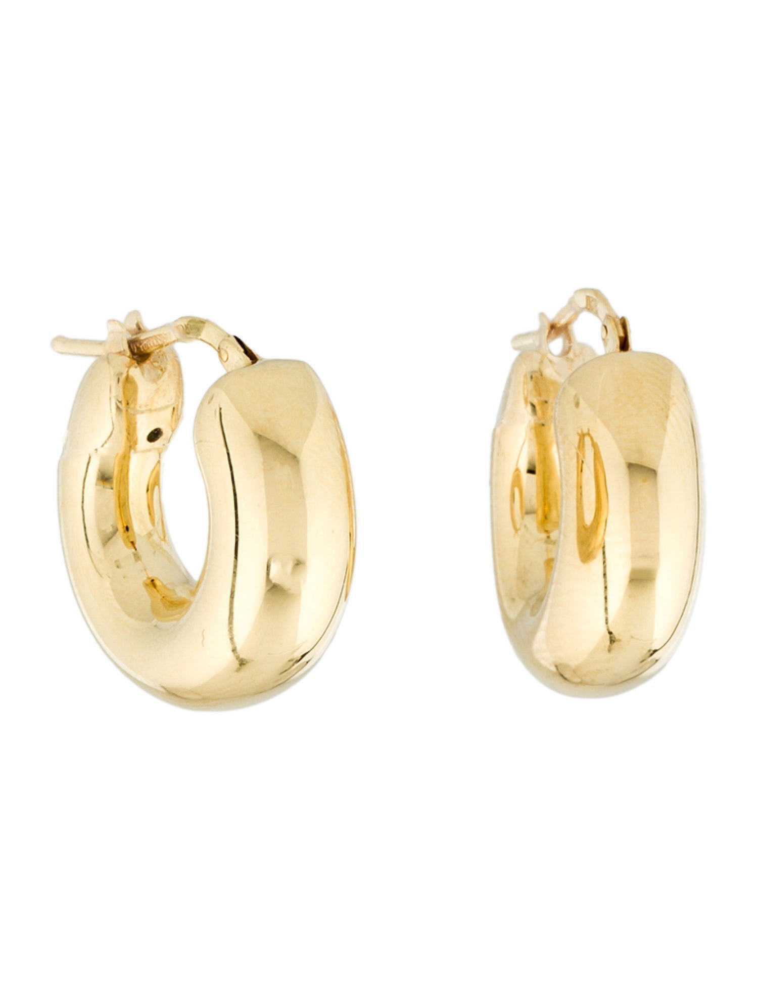 Earrings 14K Puffy Hoop Earrings