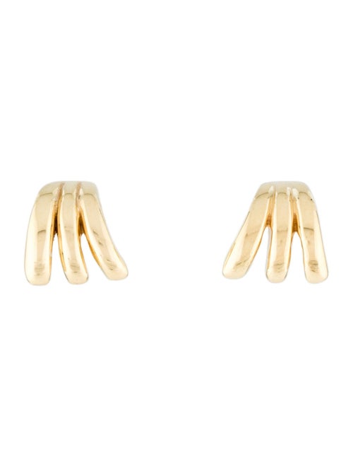 Earrings 14K Three Row Stud Earrings