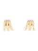 Earrings 14K Three Row Stud Earrings