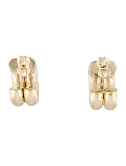 Earrings 14K Hollow Double Row C Hoop Earrings