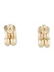 Earrings 14K Hollow Double Row C Hoop Earrings