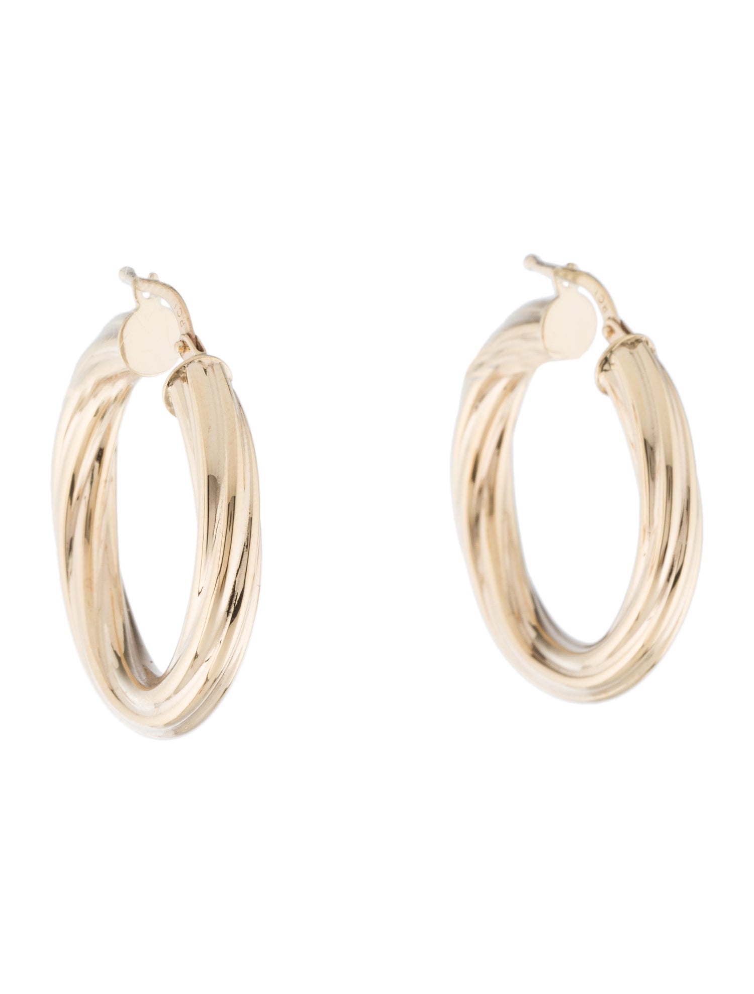 Earrings 14K Hollow Twist Medium Hoop Earrings