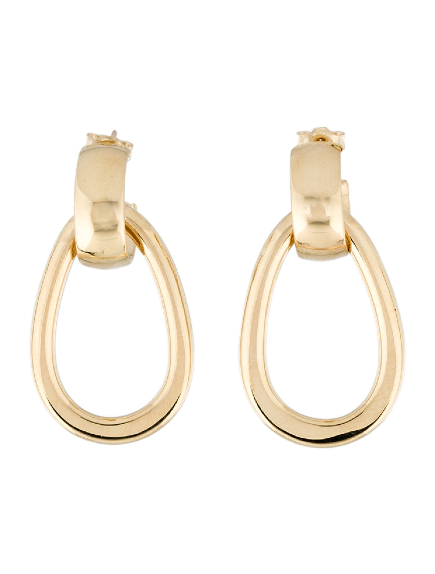 Earrings 14K Drop Hoop Earrings