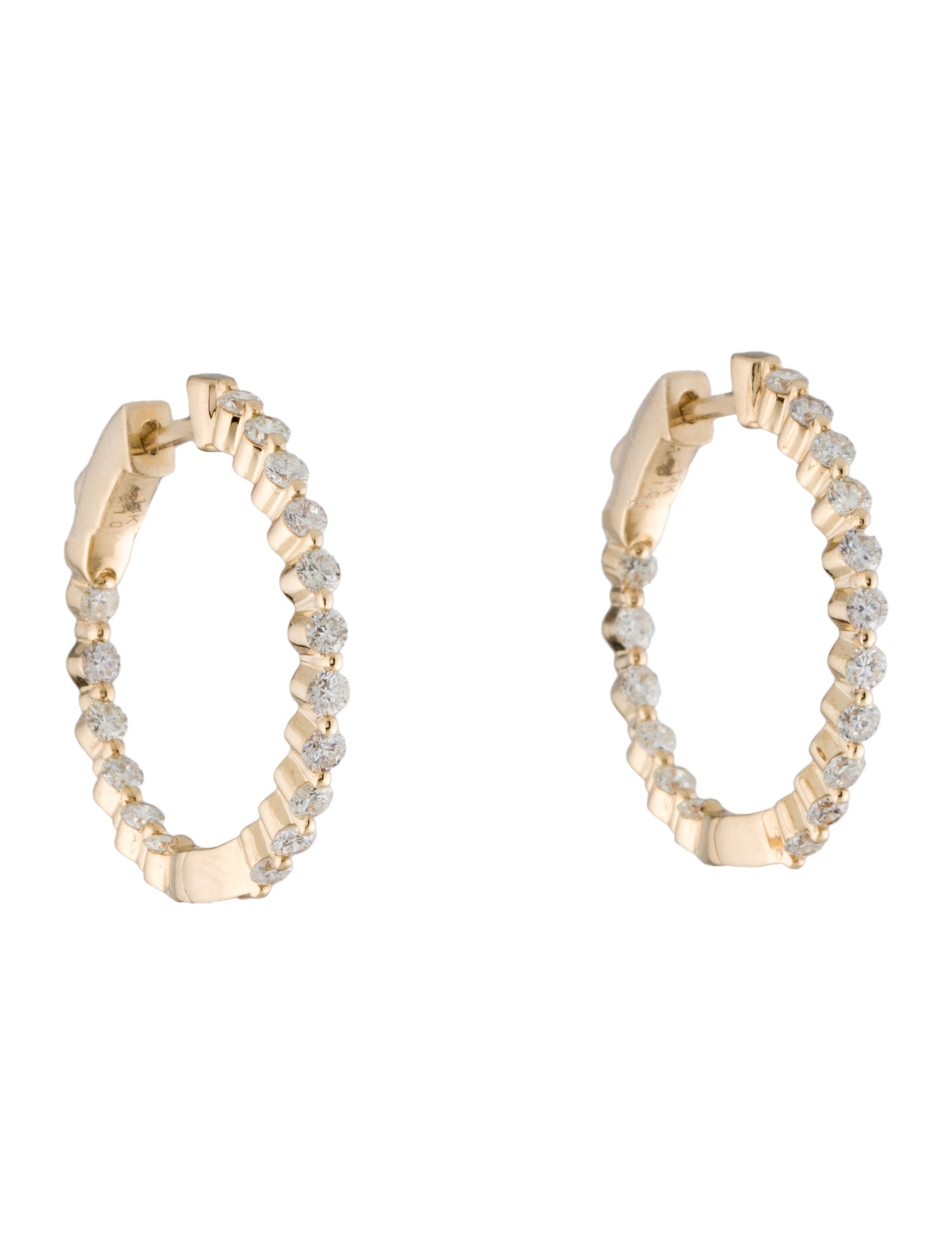 Earrings 14K Diamond Inside-Out Hoop Earrings