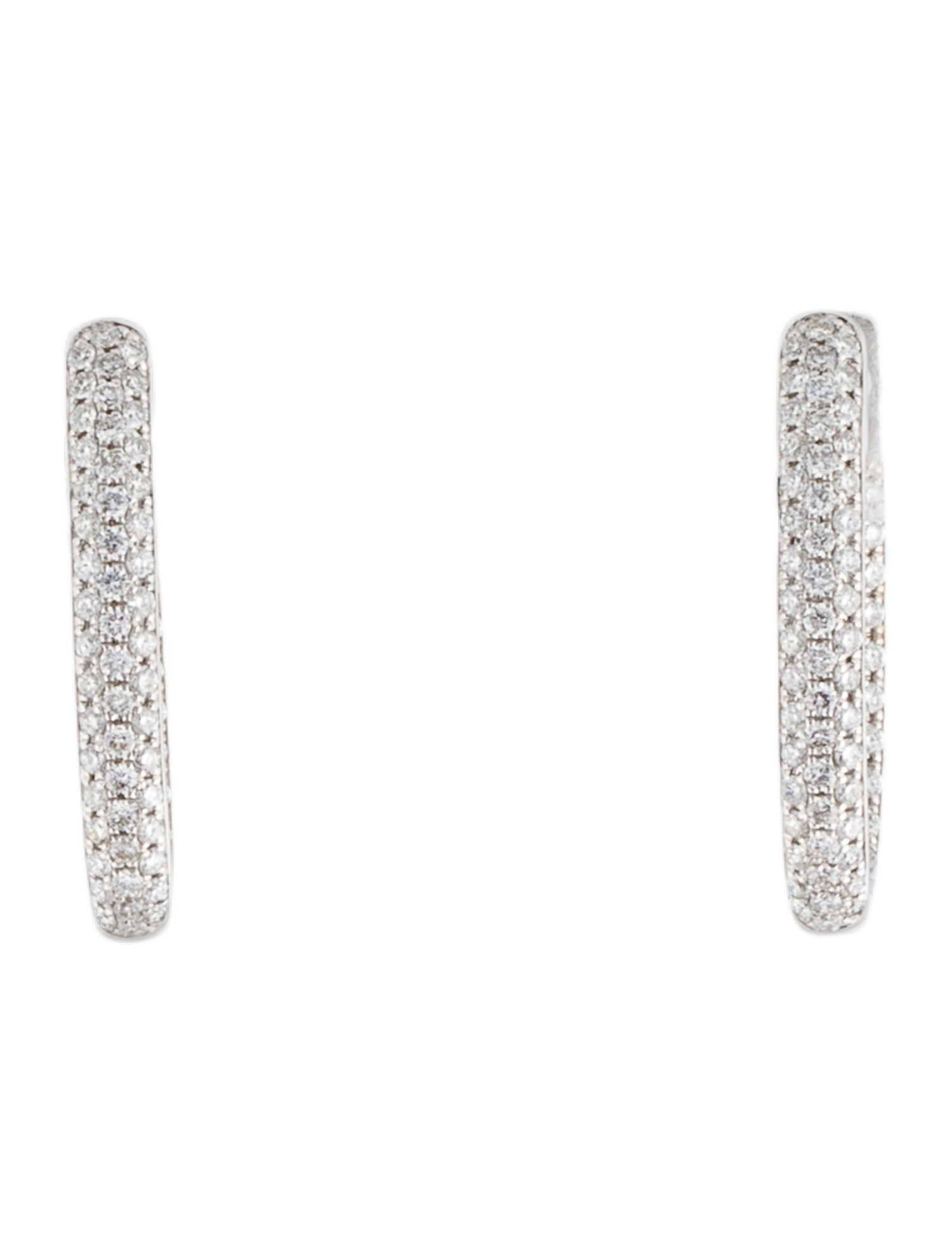 Earrings 14K 1.06ctw Diamond Oval Inside Out Hoop Earrings