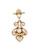 Earrings 14K Diamond Scroll Single Drop Earring