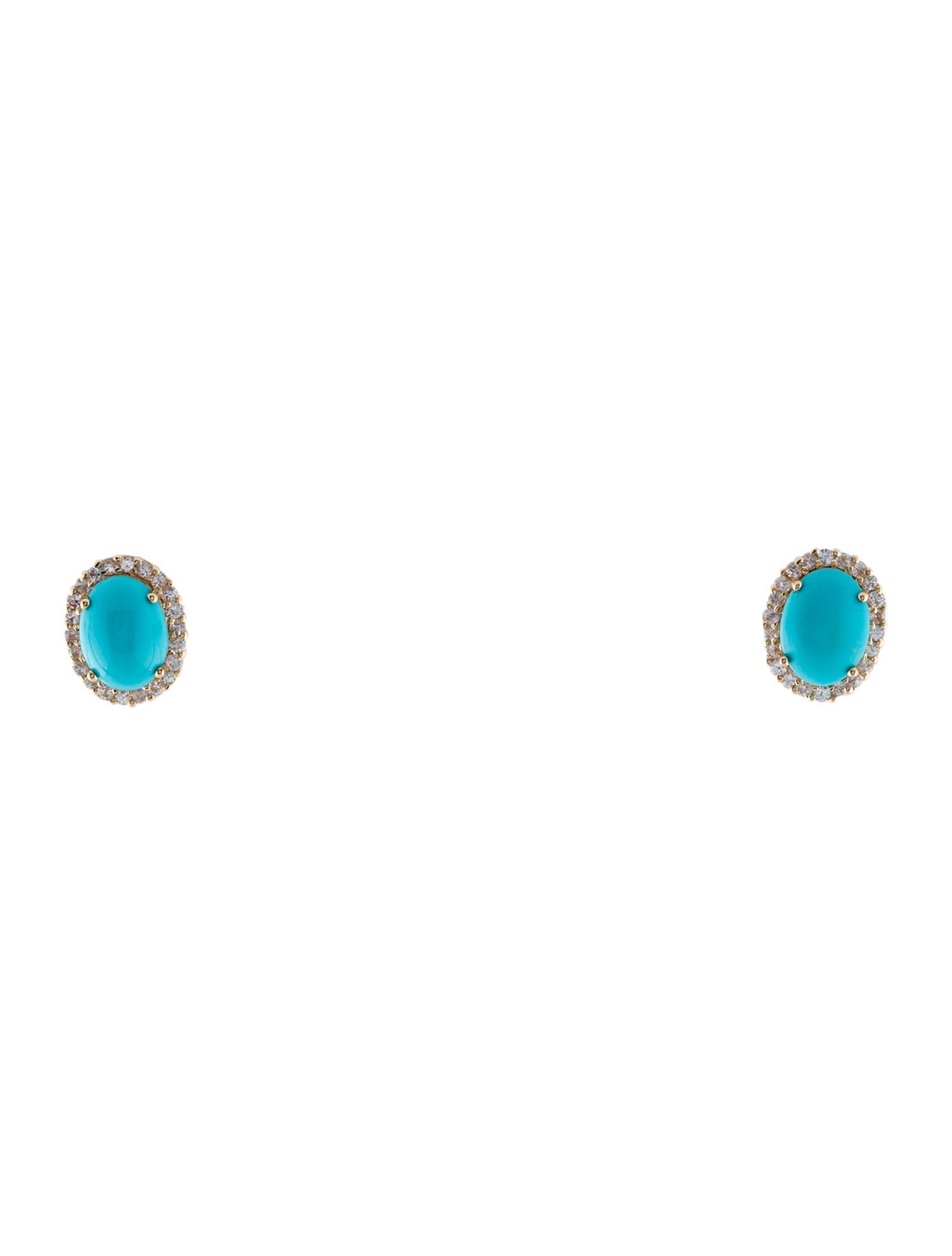 Earrings 14K Turquoise & Sapphire Stud Earrings