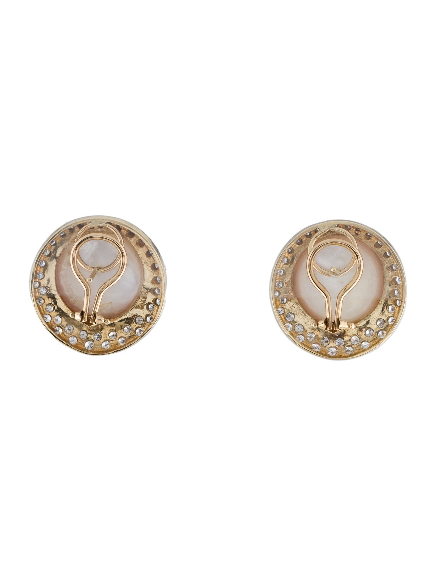 Earrings 14K Pearl & Diamond Earclips
